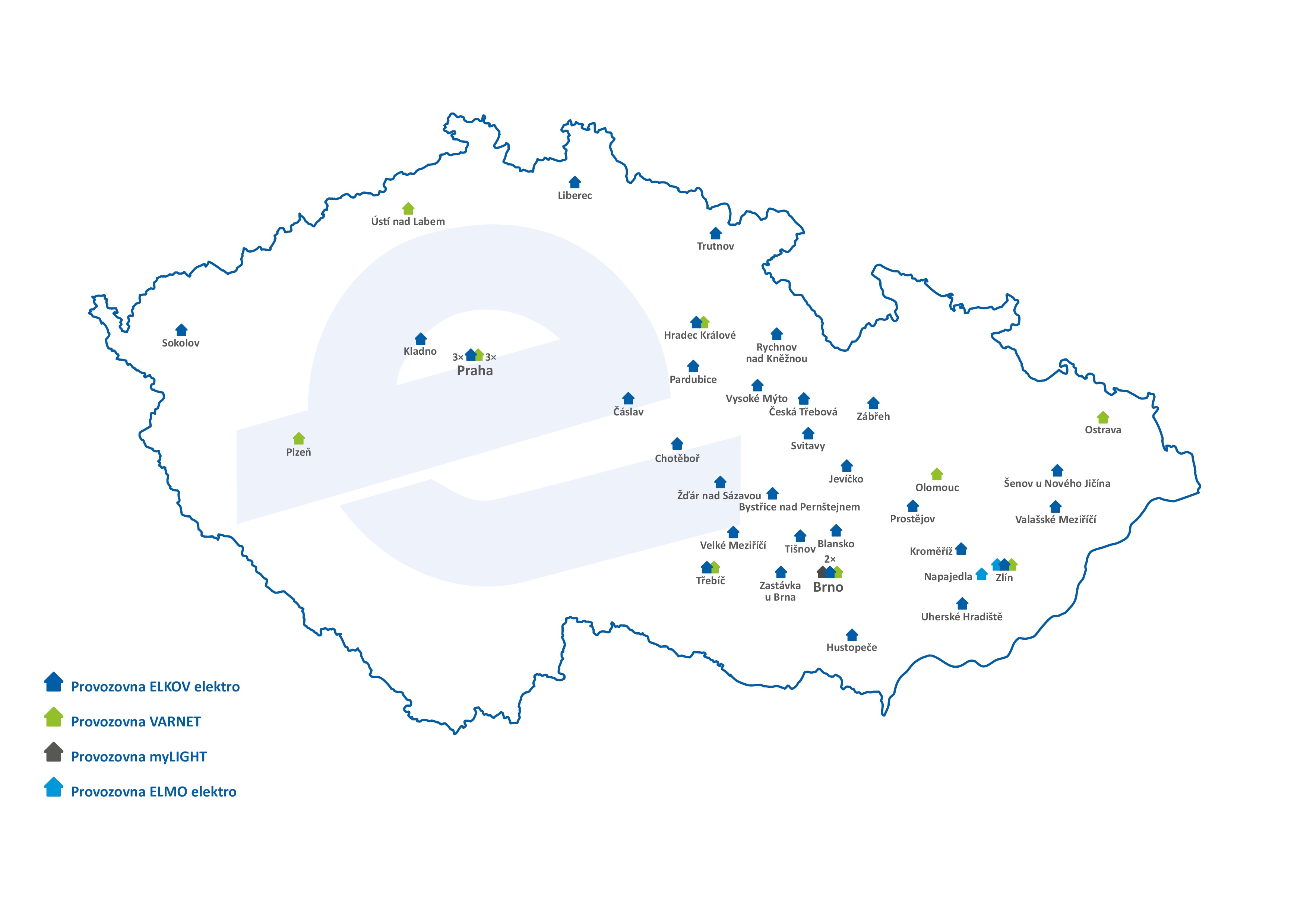Mapa poboček