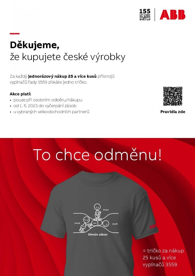 Tričko za nákup vypínačů 3559 od ABB