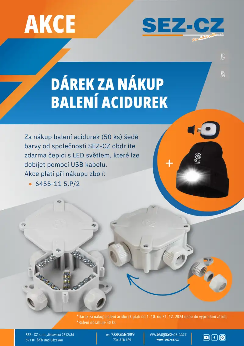 Čepice za nákup acidurek SEZ-CZ