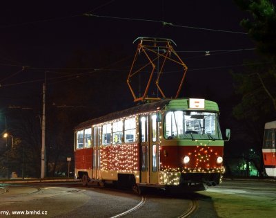 Brno, osvětlení pro vánoční tramvaj